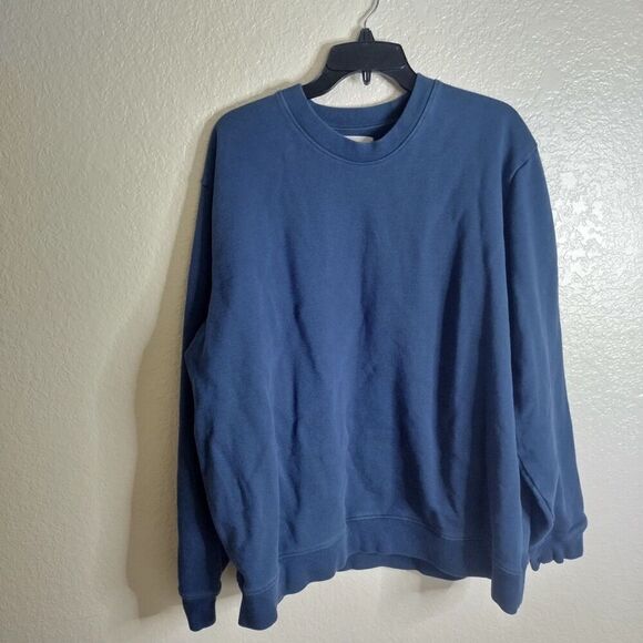 Everlane The Track Crewneck Sweatshirt Organic Cotton faded blue men's 2Xl - Picture 2 of 10